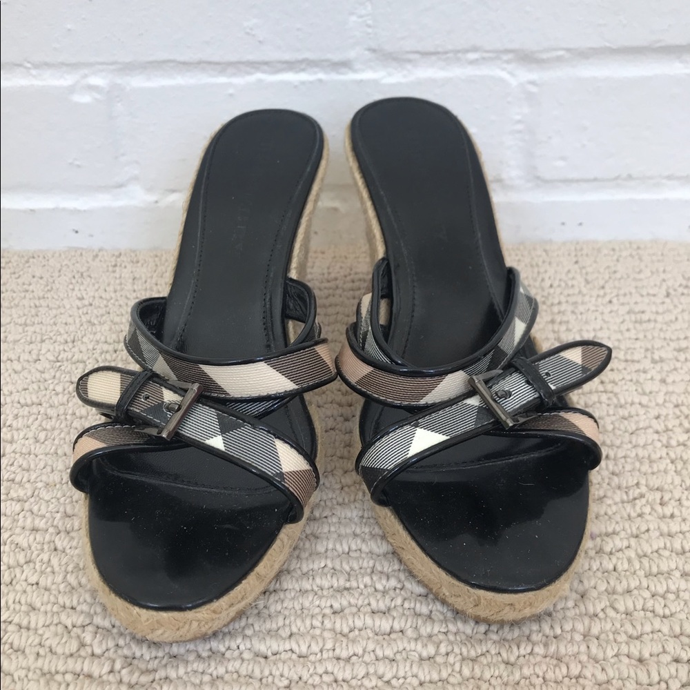 Burberry Nova Check Wedge Sandals